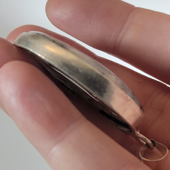 Handmade Oval Dendritic Opal Cabochon Pendant - Picture 7 of 10